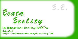 beata beslity business card